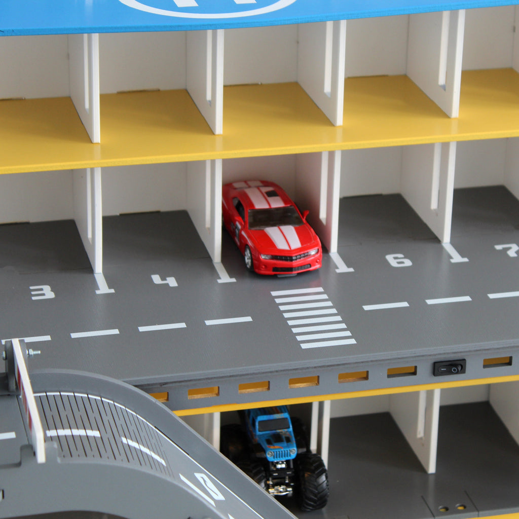 Wooden Toy Car Parking Lot, Personalized Gift for Boys, Toys for Boys Car Garage Storage Display, Toy Parking Garage 5 Year Old Boy Gift