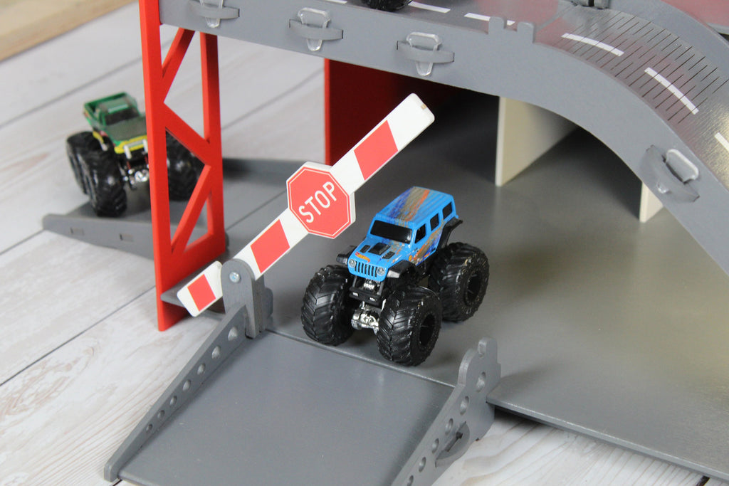 Kids Storage for 3 inch long toy cars with doors, ramps, gates and personalization