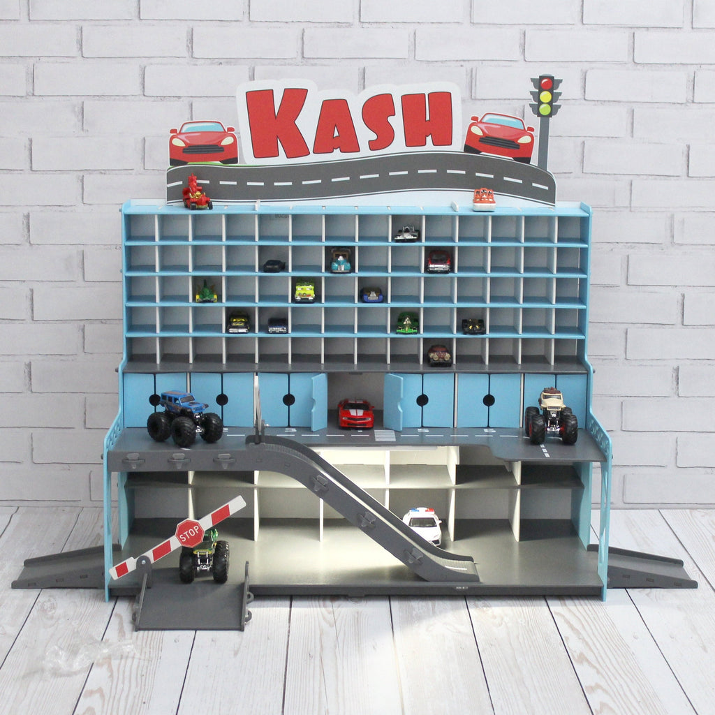Handmade Wooden Toy Garage - Perfect Birthday Gift for Todders who Love Cars and Imaginative Play