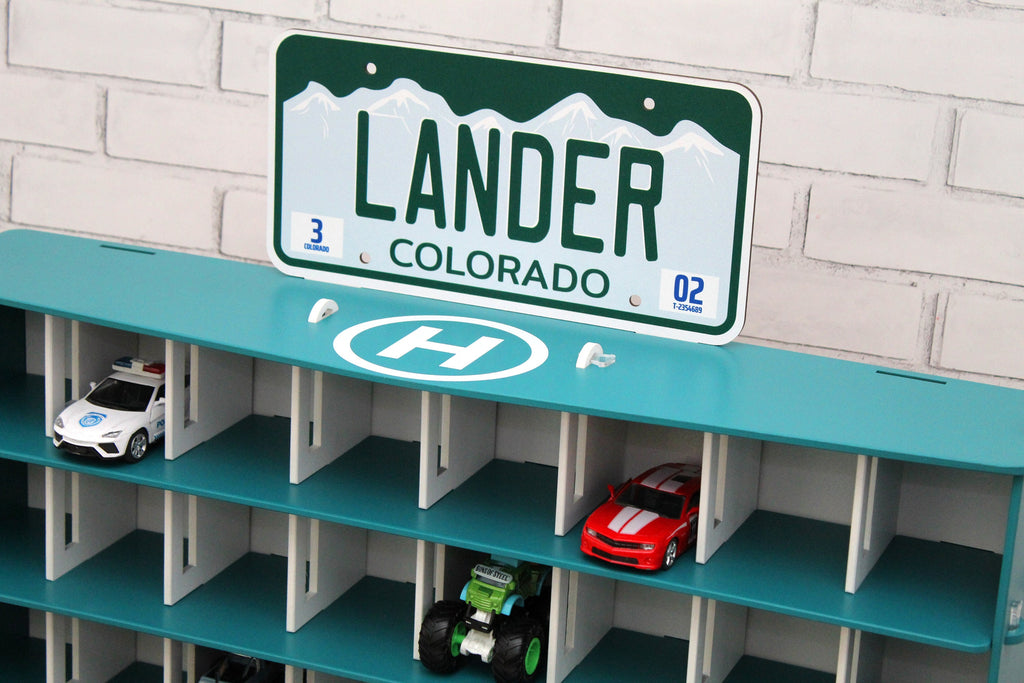Wooden Toy Garage, Personalized Capacitive Toy Car Storage, Toddler Boy Fascinating Imaginative Play Gameset, Diecast Monster Truck Shelf