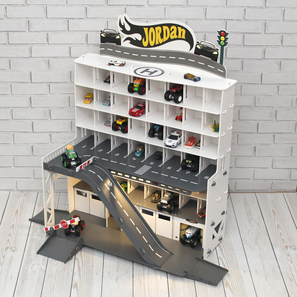 Toy Car Storage Equipped with LED lights and can be used as a night light