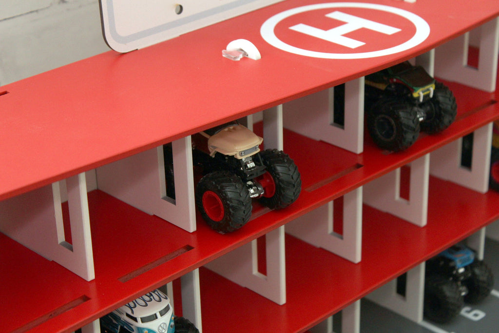 Toy Car Garage, Toy Parking Lot, Monster Truck Storage, Wooden Toy Organizer, Boy 3 4 5 years old gift, Toddler boy present