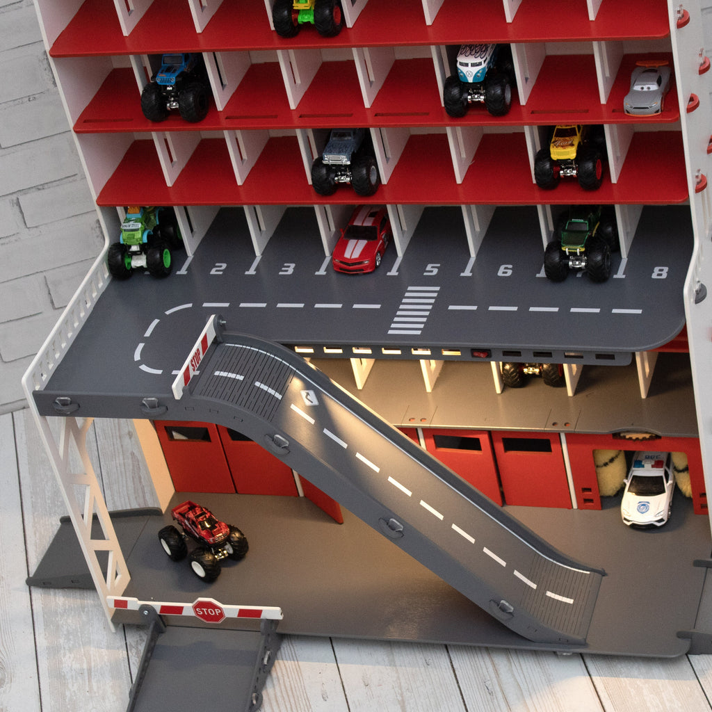 Toy Car Garage • Toy Car Storage • Toddler Boy 3 4 5 yo Gift • Wooden Toy Garage • Personalized