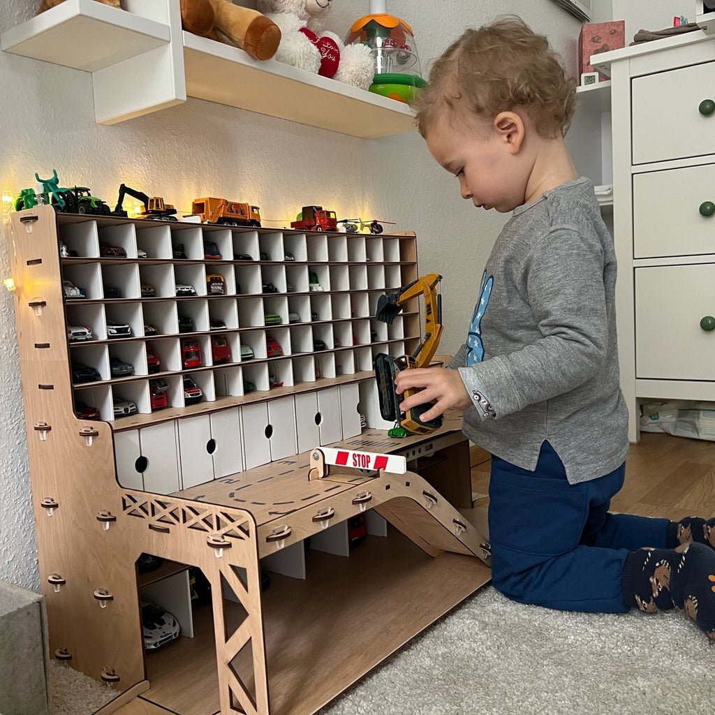 Toy Car Garage • 1/64 scale Toy Cars Storage • Kids Playroom Set • Personalized Toy Parking Lot