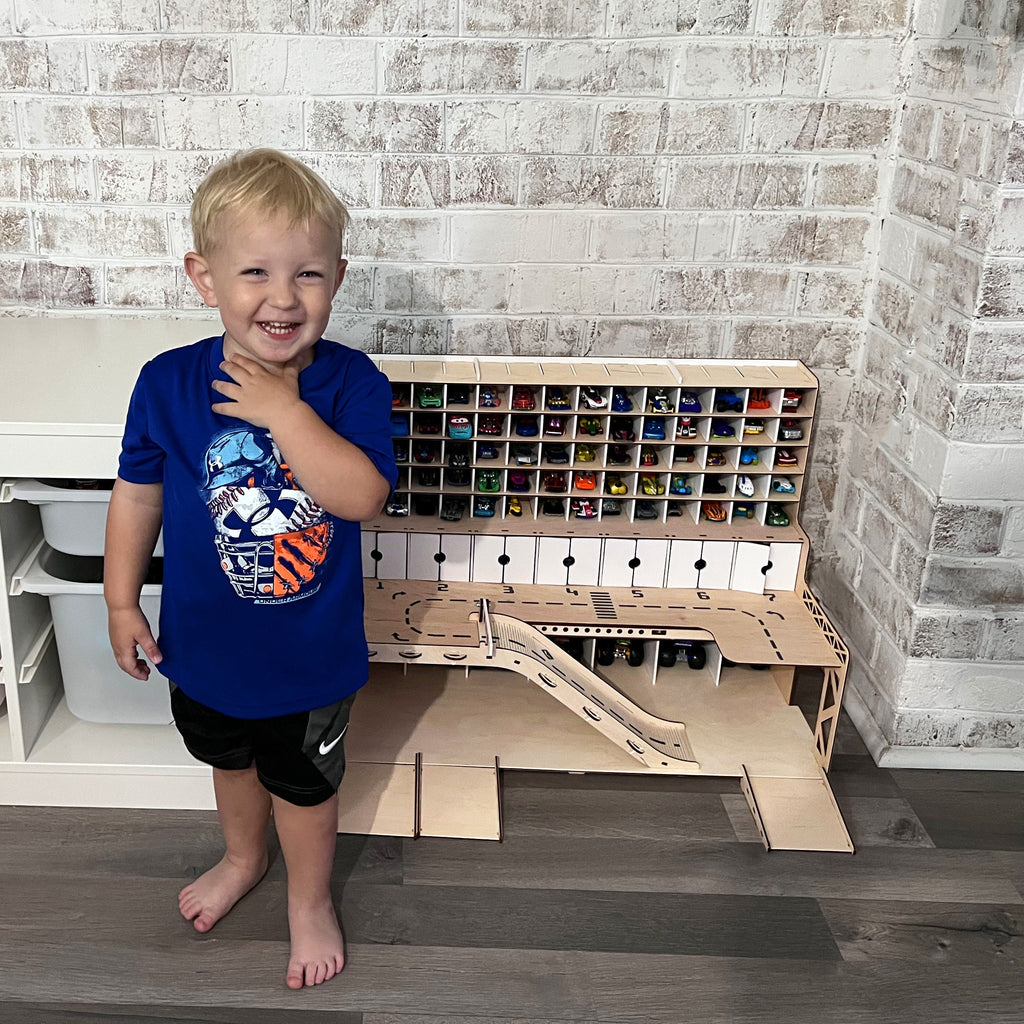 Toy Car Garage • 1/64 scale Toy Cars Storage • Kids Playroom Set • Personalized Toy Parking Lot