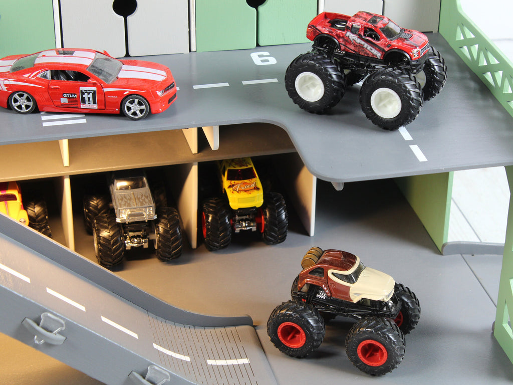 Handcrafted Wooden Toy Garage for Kids | Imaginative Pay & Toy Car Storage | Unique Children's Gift