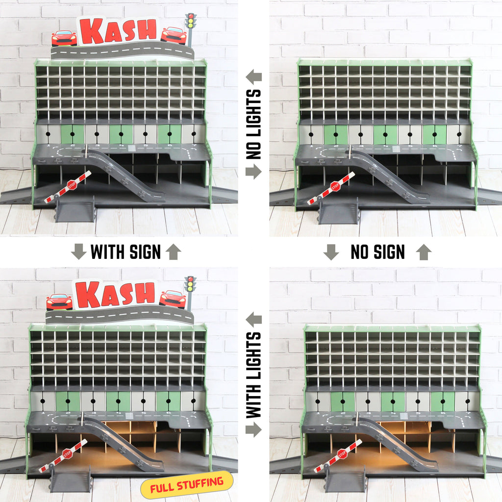 Handcrafted Wooden Toy Garage for Kids | Imaginative Pay & Toy Car Storage | Unique Children's Gift
