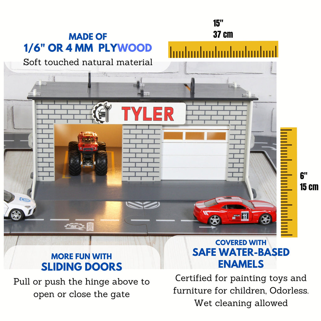 LED-Lit Toy Garage and Service Station, Ideal for Toddler Playtime
