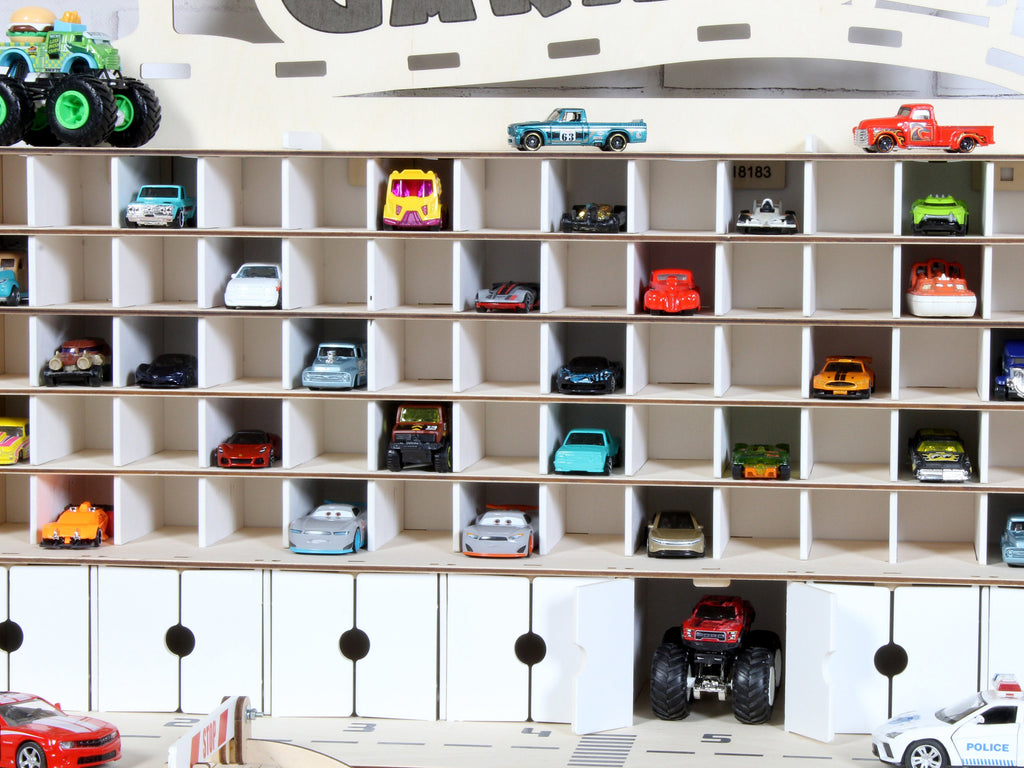Toy Car Garage • 1/64 scale Toy Cars Storage • Kids Playroom Set • Personalized Toy Parking Lot