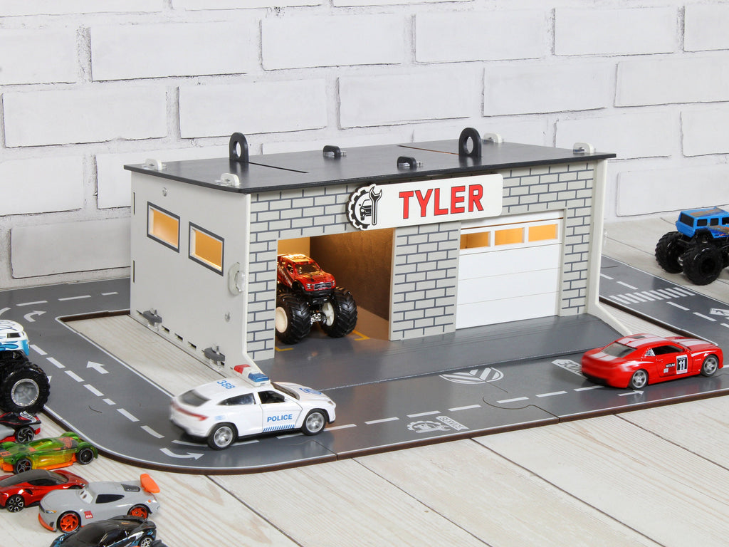 Personalized Toy Garage and Service Station, Great for Imaginative Play