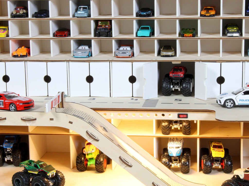 Boys&#39; room accessory: toy car storage solution