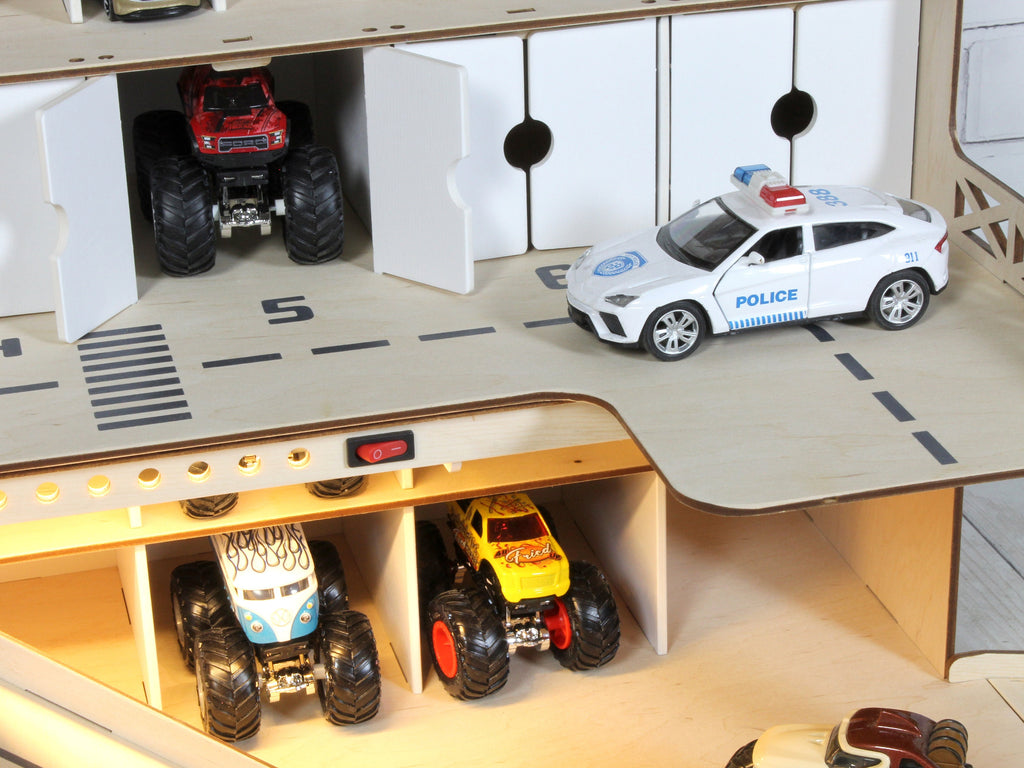 Toy Car Garage • 1/64 scale Toy Cars Storage • Kids Playroom Set • Personalized Toy Parking Lot