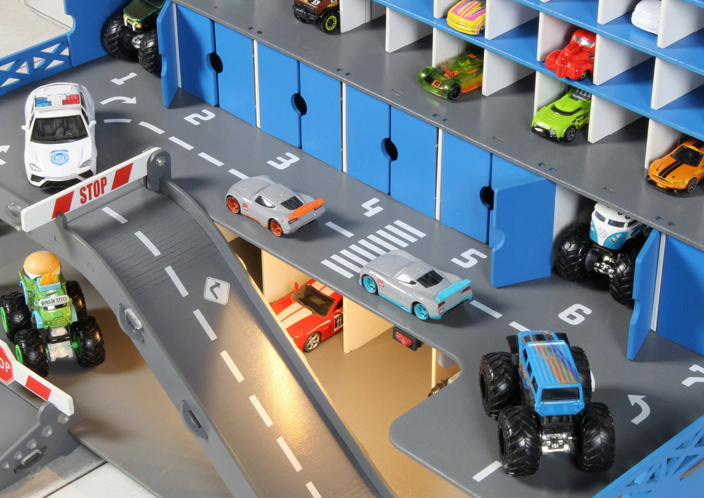 &quot;Creative Wooden Toy Car Garage for Boys with Toy Car Wash and Ramps