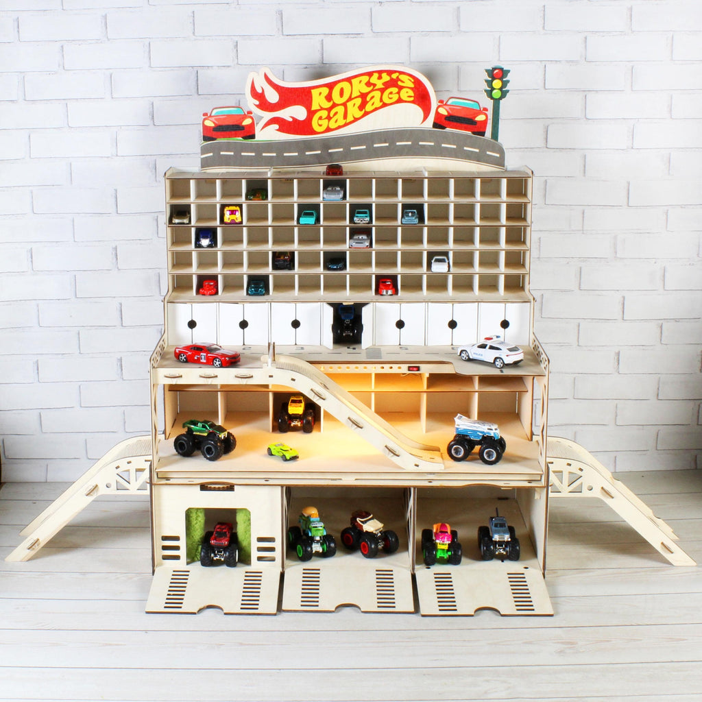 Toddler Boy Gift, Toy Car Storage for 1:64 Scale Diecast Wheel Toys, Great Nursery Decor