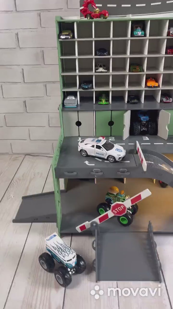 Handcrafted Wooden Toy Garage for Kids | Imaginative Pay & Toy Car Storage | Unique Children's Gift