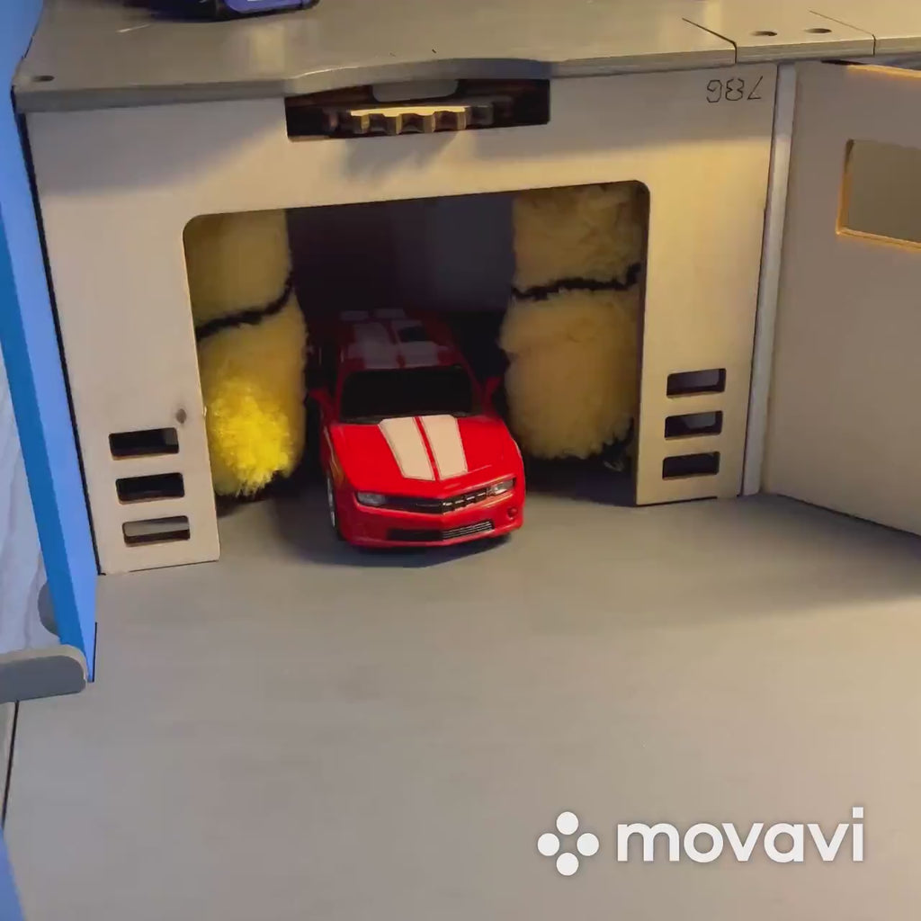 Toy garage for Monster Truck, Toy Storage for toy Cars, Wooden Toy Garage